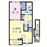 フレーシュ・ベルA 1LDKの間取り