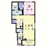 フレーシュ・ベルB 1LDKの間取り