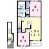 シュトラールA 2LDKの間取り