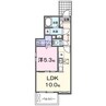 オ・クレールⅡ 1LDKの間取り