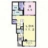 牟礼今宿1丁目アパート 1LDKの間取り