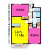 セレッソトキワ 2LDKの間取り