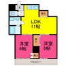 豊川支店マンション 2LDKの間取り