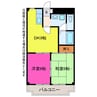 タワーロイヤル 2DKの間取り