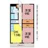 サンシティ豊川 2DKの間取り