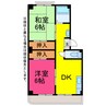 コーポにえ 2DKの間取り