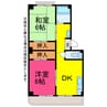 コーポにえ 2DKの間取り
