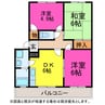 ボ・ヌール 3DKの間取り