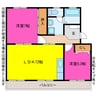 メゾン梨野 2LDKの間取り