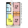 メゾンノウブル 2DKの間取り