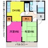 サンコートB 2DKの間取り