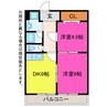 フリベール高見 2DKの間取り