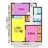 クォーレ 2LDKの間取り