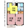 エルディム泉5 2DKの間取り