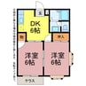 エルディム泉5 2DKの間取り