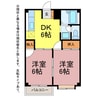 エルディム東豊B 2DKの間取り