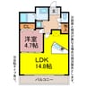 グランドガーデンカルムⅡ 1LDKの間取り