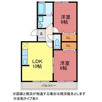 間取図 リヴェール後田