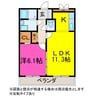 桜ヶ丘ＬＵＣＫ　ＨＩＬＬ 1LDKの間取り