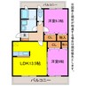 エスポワール美園 2LDKの間取り
