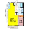 ラフォーレ森 1LDKの間取り