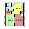 ＳＳコーポ　ライラ（D） 2DKの間取り