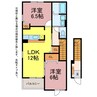 グランドヒル　Ａ 2LDKの間取り