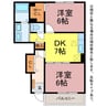 カーサ・モデルノ 2DKの間取り