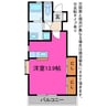リバティ八幡 1Rの間取り