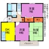 ハイカムール茶臼山 3DKの間取り