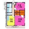 ブロードタウン大崎 2DKの間取り