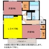 ラークハイム三蔵子 2LDKの間取り