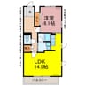 スターフィールドＡ館 1LDKの間取り