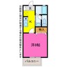 シャルム茶臼山 1Kの間取り