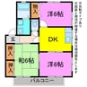 ハイカムール二本松 3DKの間取り