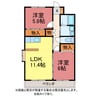 ベルドミール豊川Ⅱ 2LDKの間取り