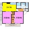 セジュール竹下 2DKの間取り