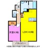 パーシモン平松 1LDKの間取り