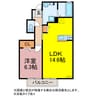 パーシモン平松 1LDKの間取り