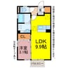 モナリエいなりA・B 1LDKの間取り