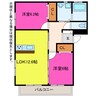 ファミリアーレ金屋 2LDKの間取り