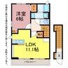 ラッキーチャームA 1LDKの間取り