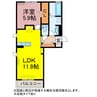 オッツ小桜 1LDKの間取り