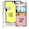 ペルシーモ 1LDKの間取り