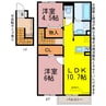 ヴィルヌーブ野路 2LDKの間取り
