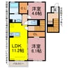 REVE 2LDKの間取り