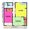 エトワールハイツ豊川 2DKの間取り