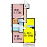 オアシス東豊 2LDKの間取り