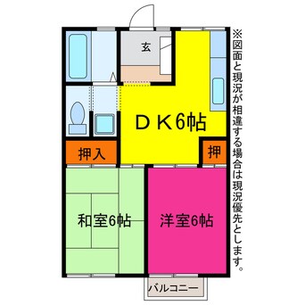 間取図 ハラマキハイツ　B