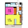 ル・シヤージュ 1LDKの間取り